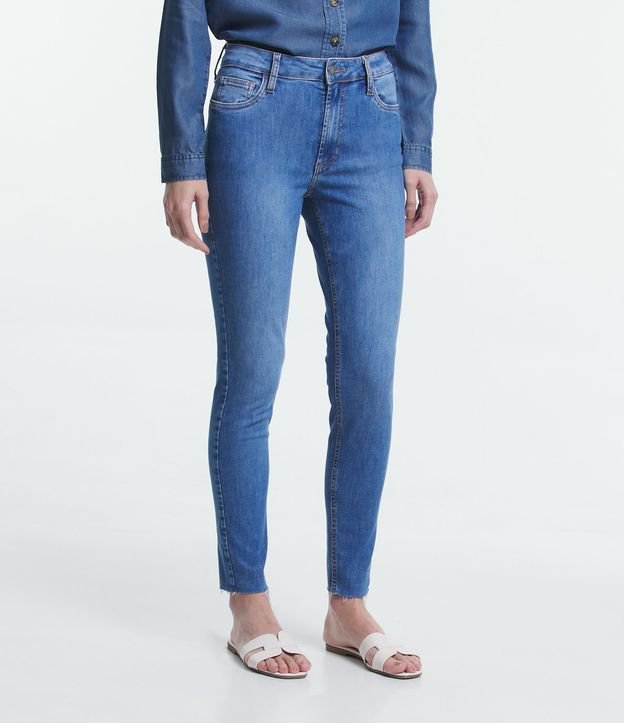 Calça Skinny Jeans com Elastano Azul Médio 2