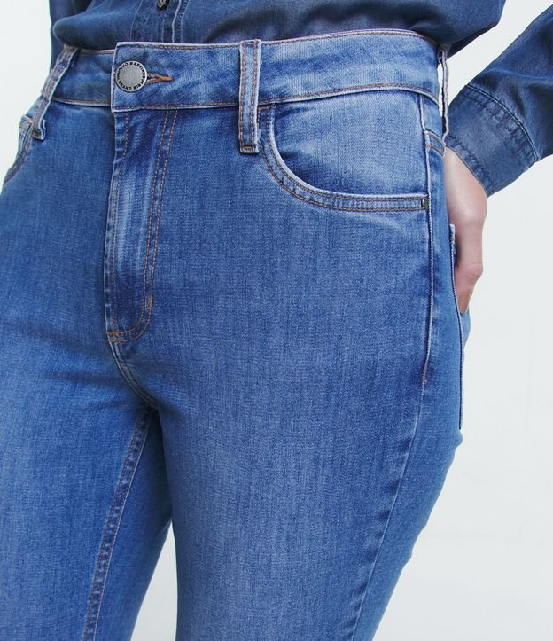 Calça Skinny Jeans com Elastano Azul Médio 4