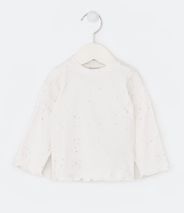 Blusa Infantil com Glitter de Coração - Tam 0 a 18 meses