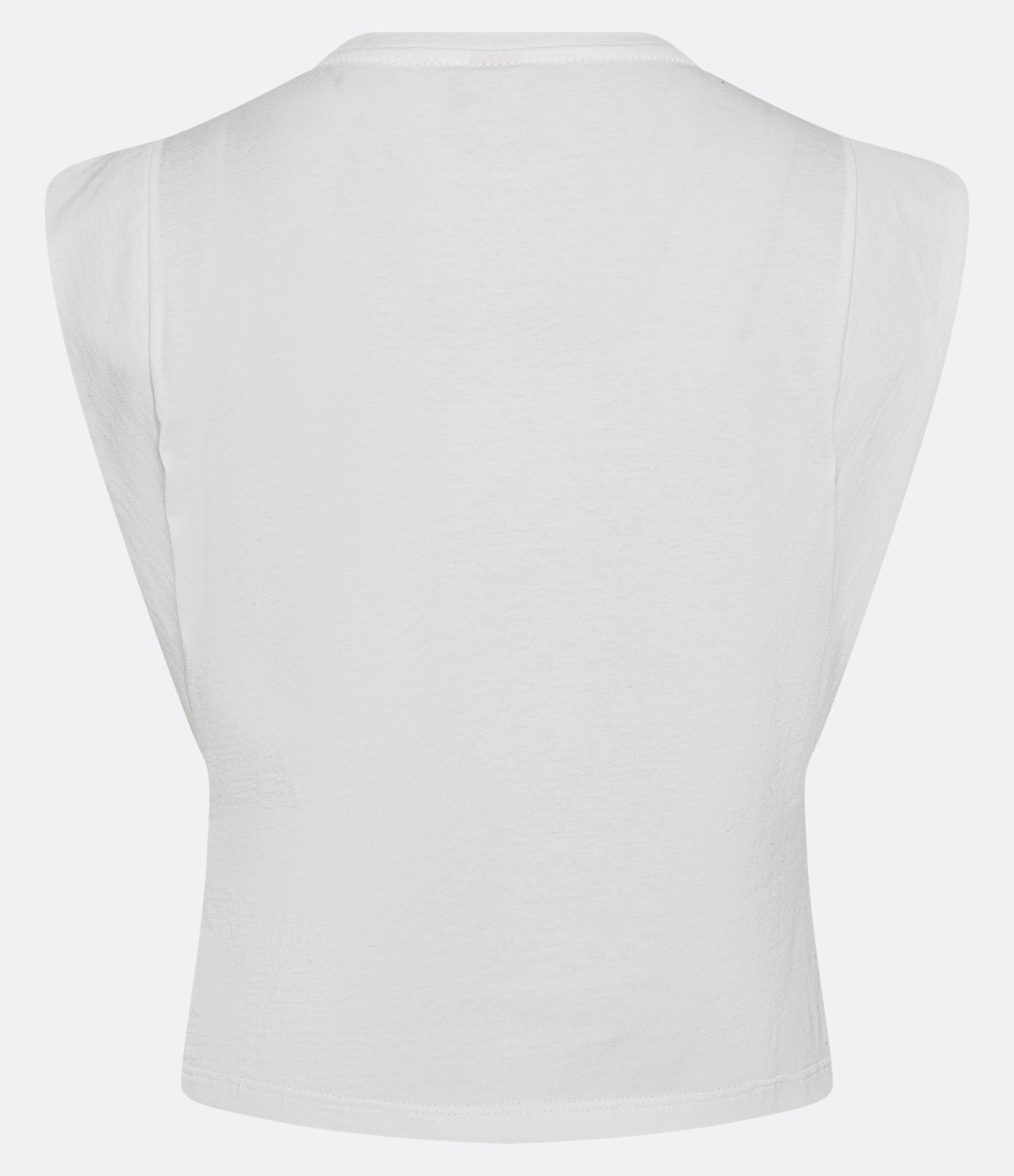 Blusa Sem Manga em Meia Malha com Flores Bordadas na Barra Off White 3