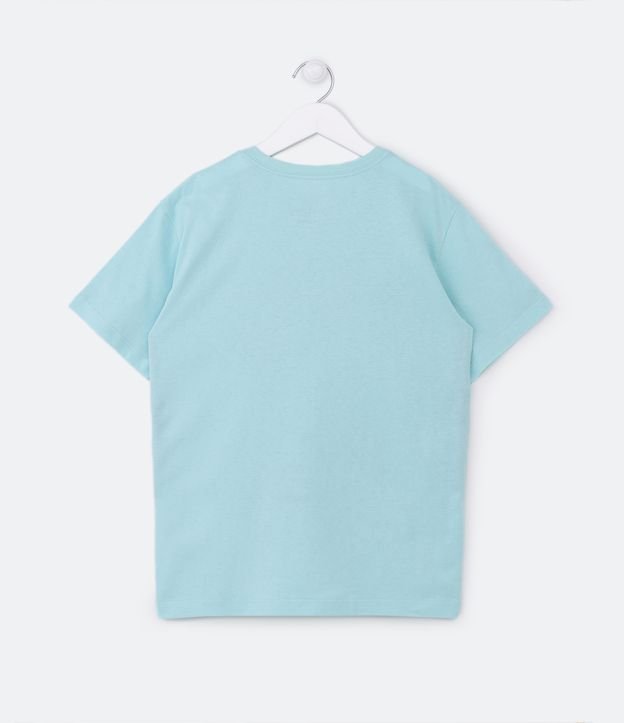Camiseta Infantil Estampa Urso de Skate - Tam 5 a 14 Anos Azul 2