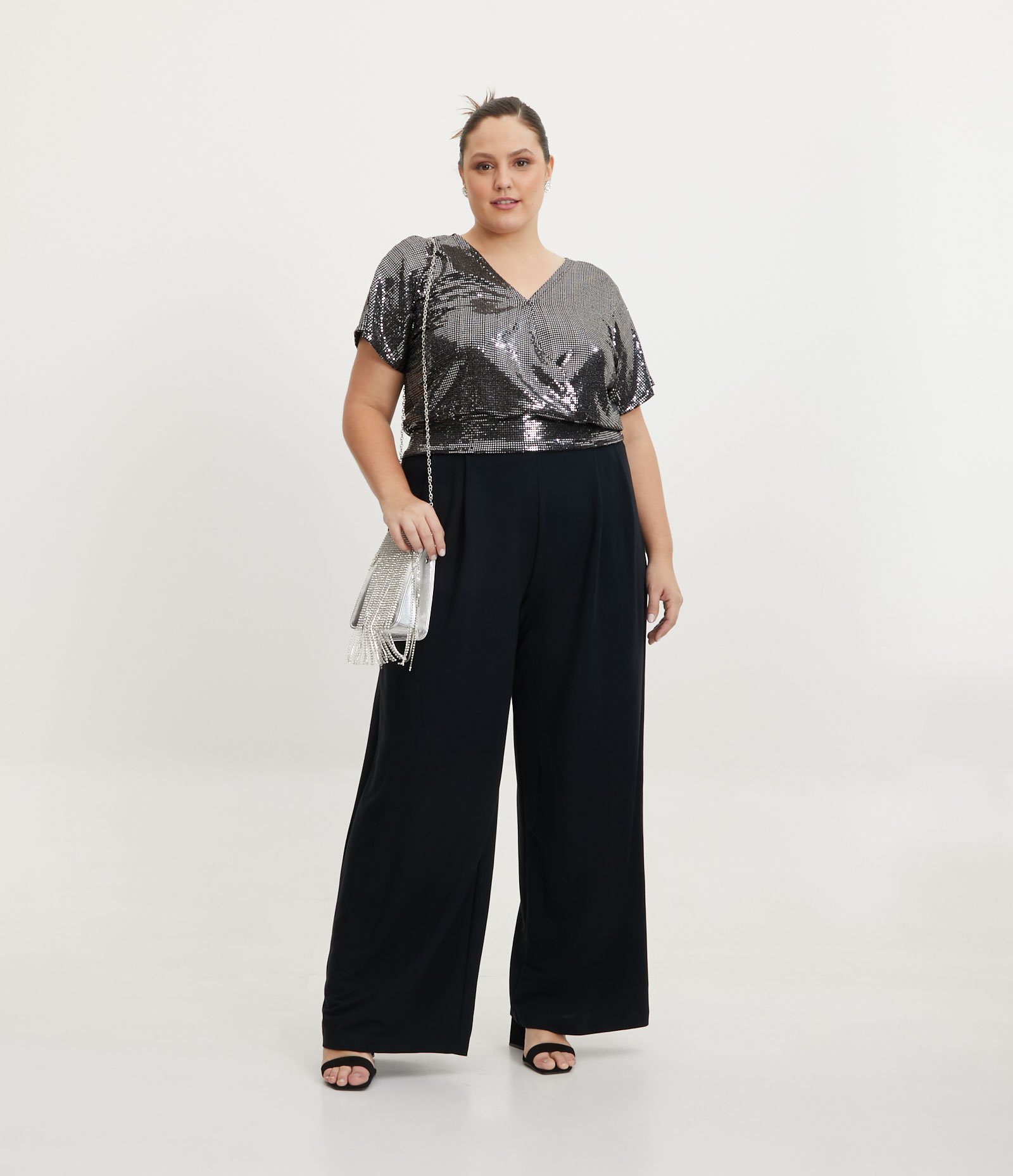 Calça Pantalona Crepe com Lastex nas Costas Curve & Plus Size 1