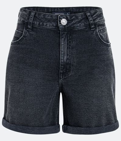 Short Jeans Estonado com Barra Dobrada Short Jeans Estonado com Barra Dobrada