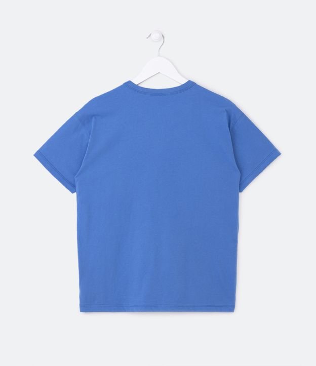 Camiseta Infantil Estampa Ursinho Jogador de Basquete - Tam 5 a 14 Anos Azul 2