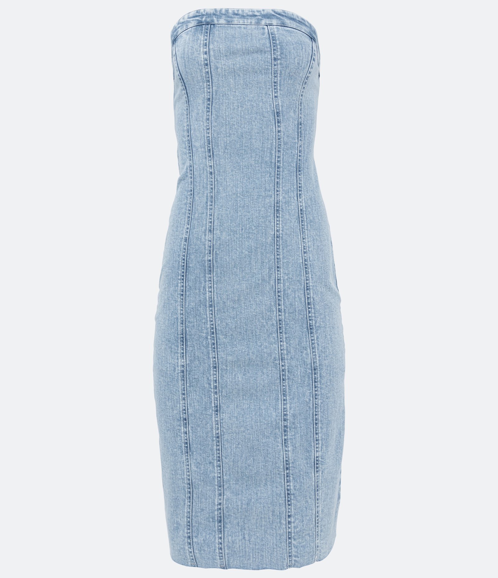 Vestido Midi Jeans com Fechamento em Zíper e Fenda nas Costas 2