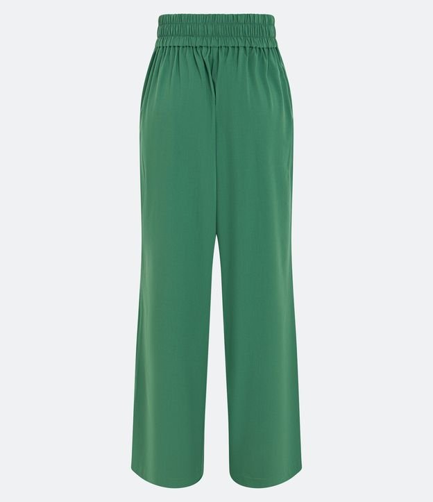 Calça Pantalona em Crepe com Pregas Verde 6