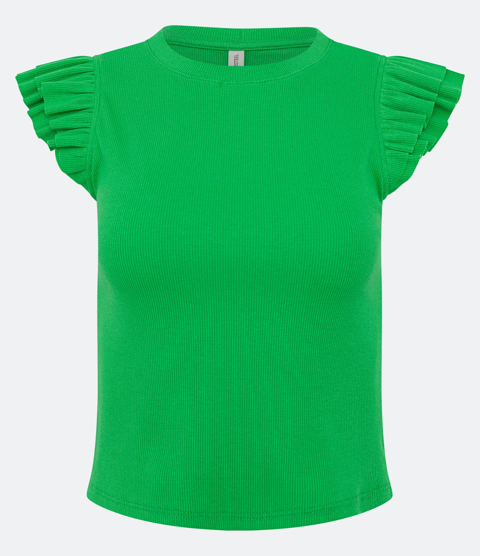 Blusa sem Manga em Ribana com Babadinho na Cava Verde 5