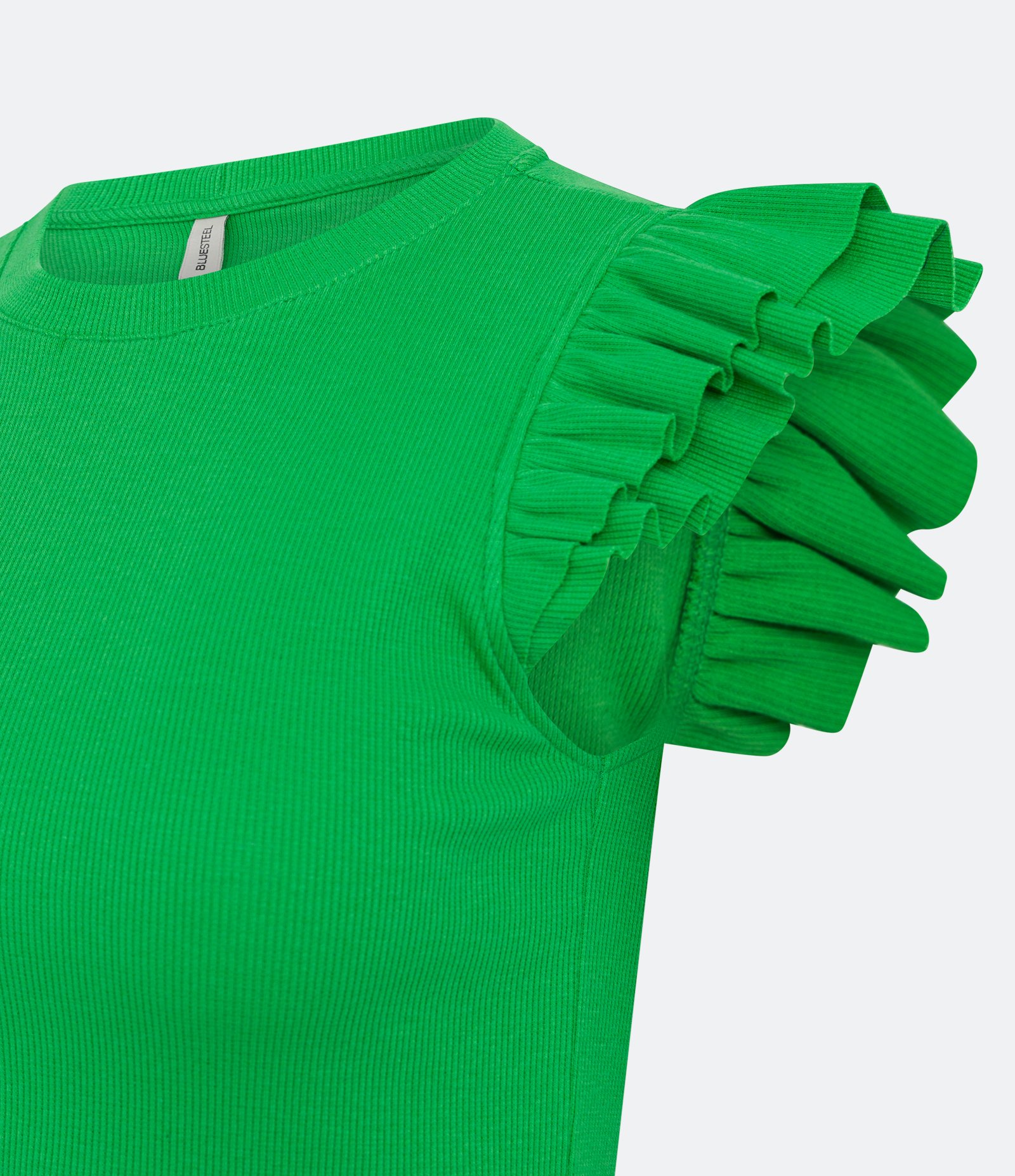 Blusa sem Manga em Ribana com Babadinho na Cava Verde 6