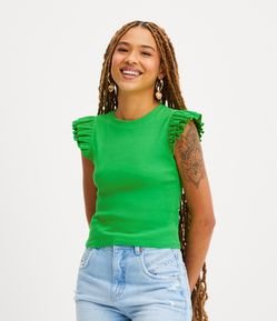 Blusa sem Manga em Ribana com Babadinho na Cava