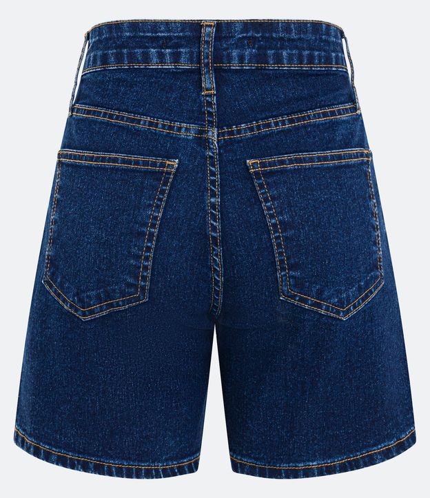 Short Jeans Clássico com Cintura Média Azul Escuro 6