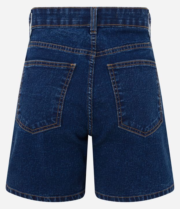 Short Jeans Clássico com Cintura Média Azul Escuro 7