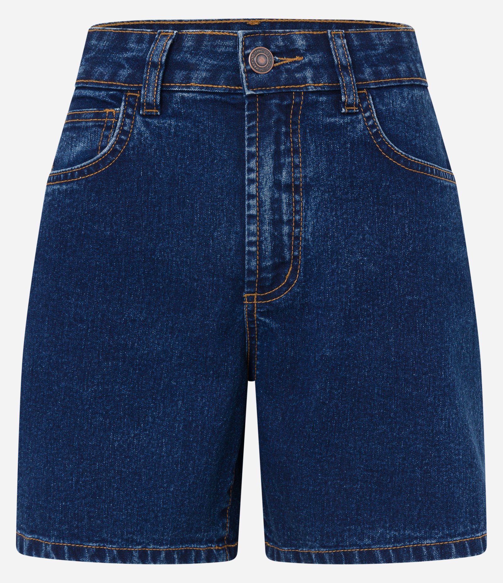 Short Jeans Clássico com Cintura Média Azul Escuro 6