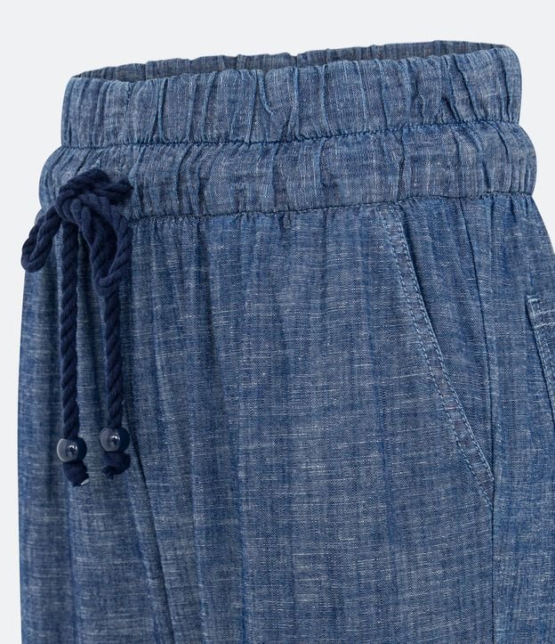 Calça Jogger Jeans com Amarração Azul 7
