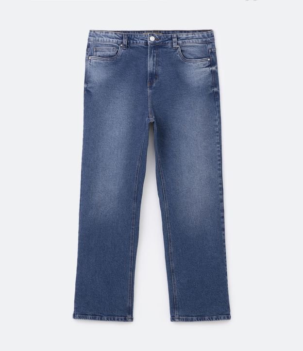 Calça Reta Jeans com Elastano e Lavagem Dirty Curve & Plus Size Azul 6