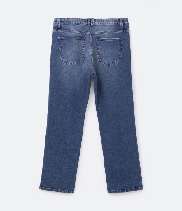 Calça Reta Jeans com Elastano e Lavagem Dirty Curve & Plus Size Azul 7