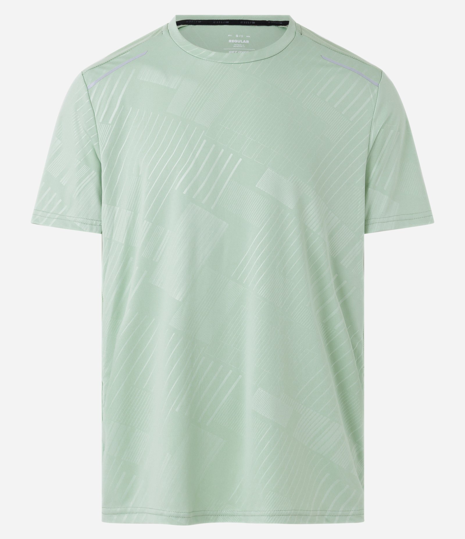 Camiseta Esportiva com Estampa de Listras e Detalhes Refletivos Verde Claro 5