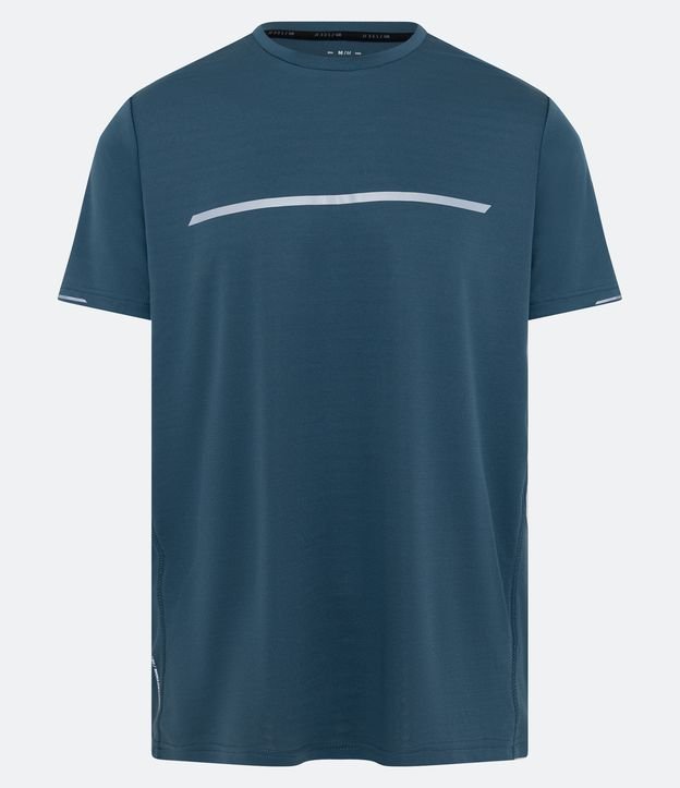 Remera Deportiva Manga Corta con Banda Reflectiva Azul 6