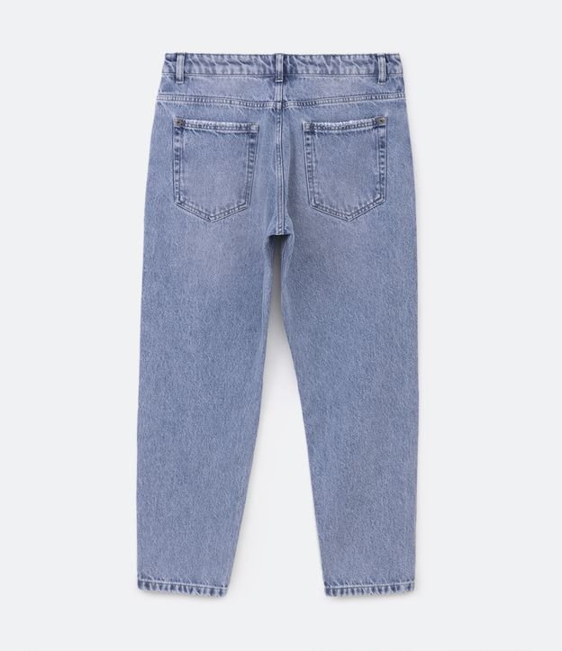 Calça Slim Relaxed Jeans com Bolsos Azul Médio 6
