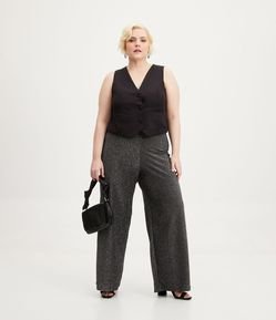 Calça Pantalona com Fio Metálico Curve & Plus Size