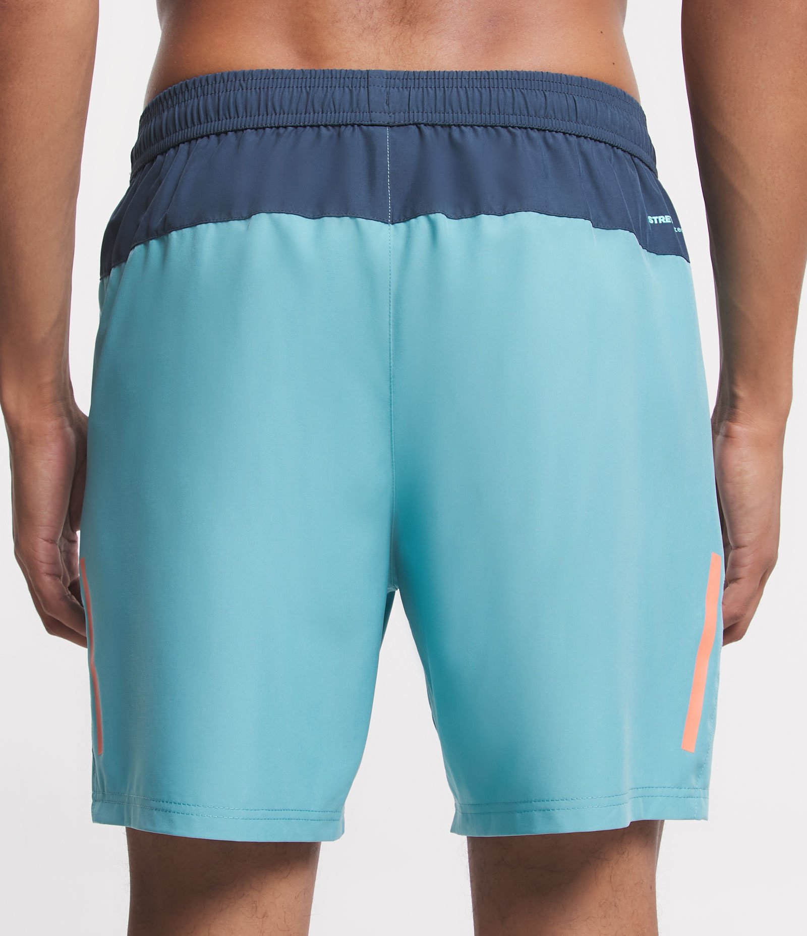 Bermuda Esportiva com Blocos de Cor e Bolsos com Zíper Azul Turquesa 3