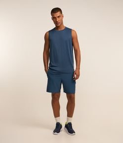 Bermuda Esportiva com Blocos de Cor e Bolsos com Zíper