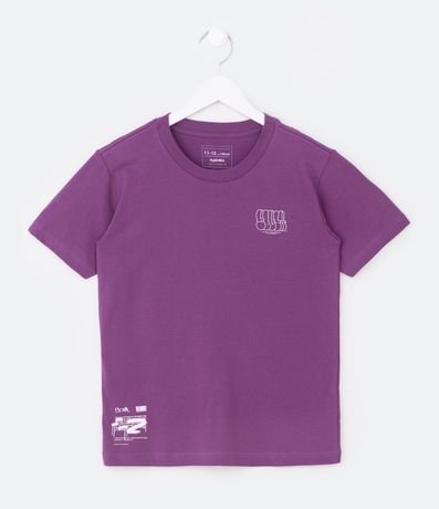 Camiseta Infantil com Estampa no Peito e Barra - Tam 5 a 14 Anos Menor preço em Camiseta Infantil com Estampa no Peito e Barra - Tam 5 a 14 Anos