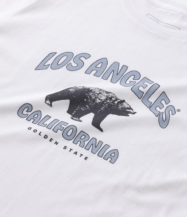 Camiseta Infantil com Estampa Urso Califórnia - Tam 5 a 14 Anos Branco 3