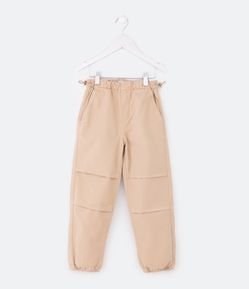 Calça Parachute Infantil em Sarja com Puxador na Cintura - Tam 5 a 14 Anos