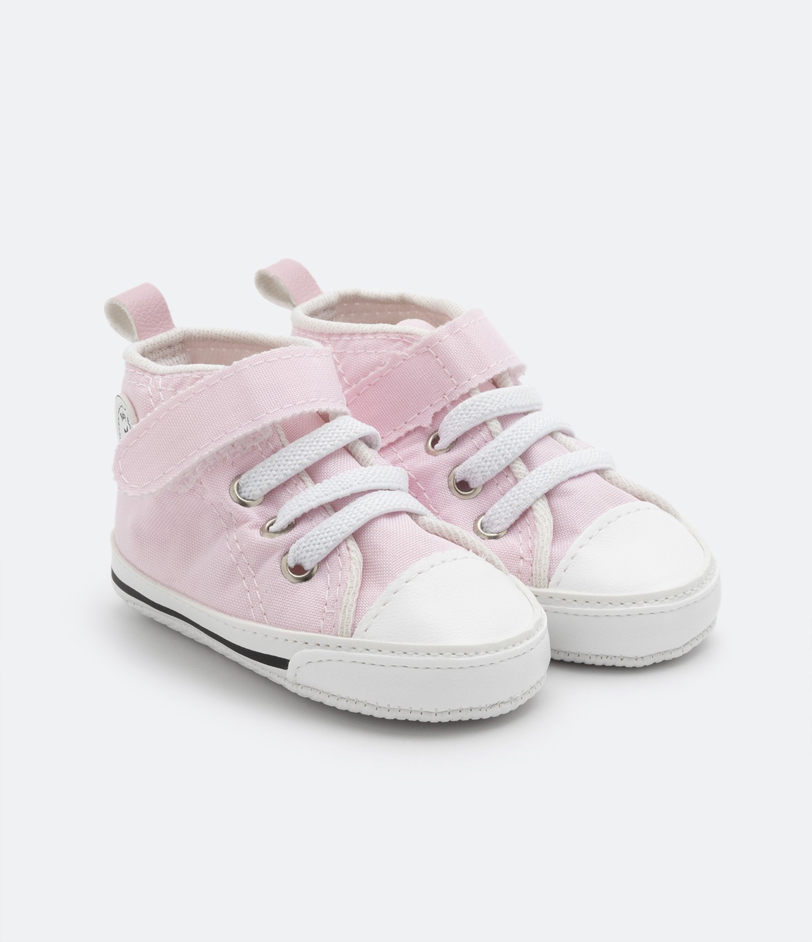 Tênis Infantil com Velcro e Silk Lateral - Tam 0 a 18 meses Rosa 2
