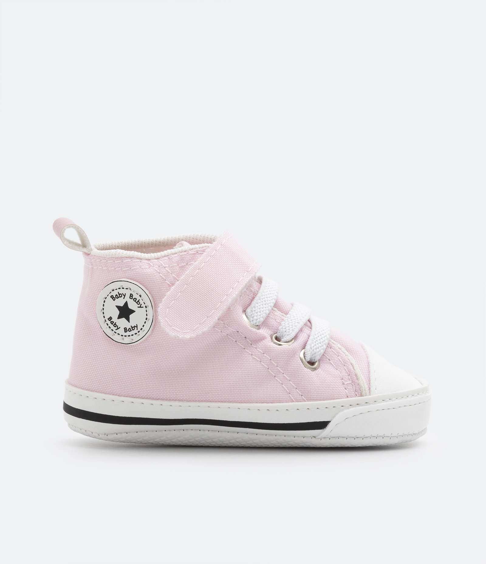 Tênis Infantil com Velcro e Silk Lateral - Tam 0 a 18 meses Rosa 3