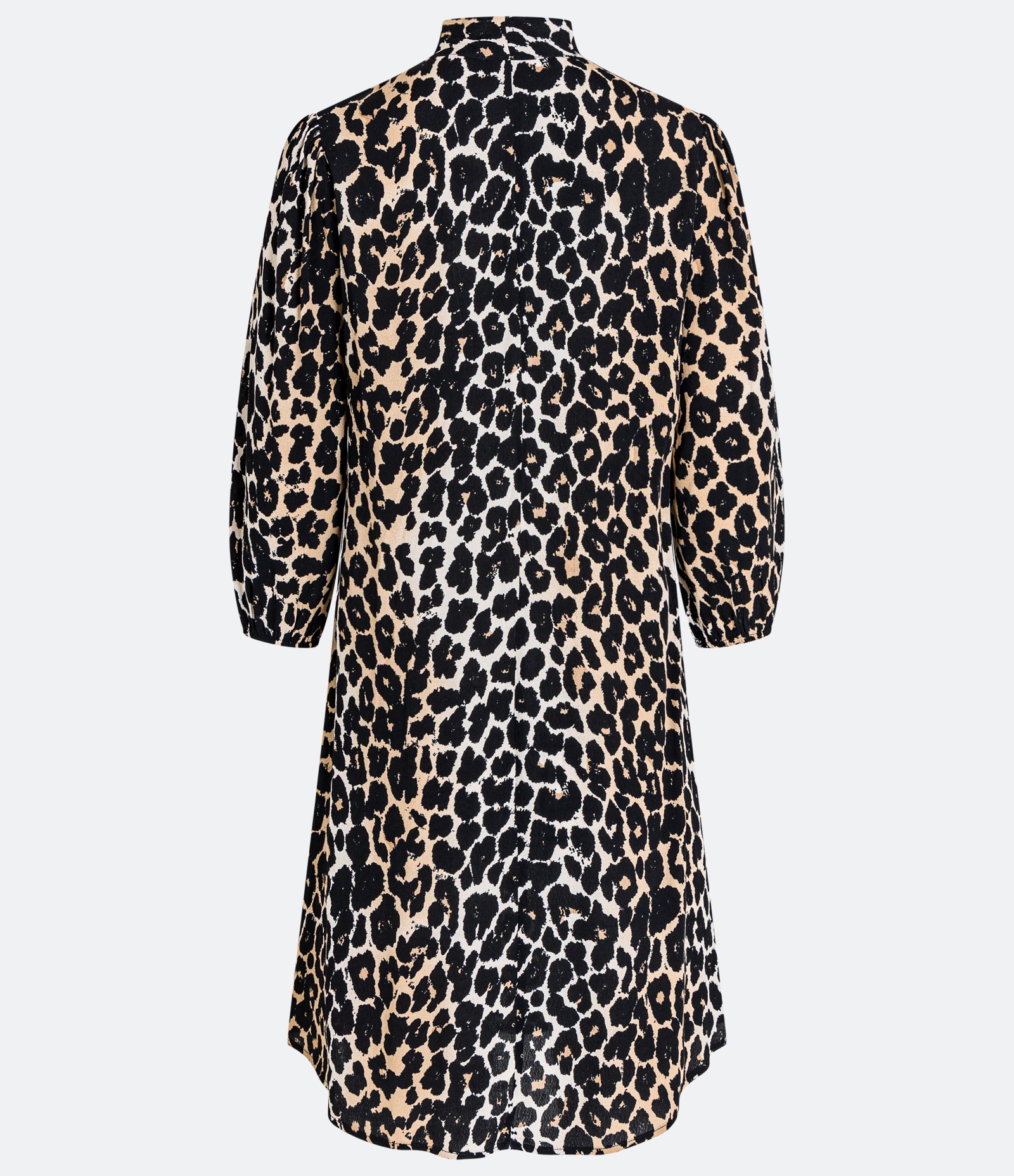 Vestido Curto em Viscose com Estampa Animal Print e Gola Laço Preto 6