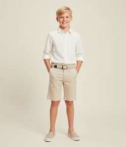Camisa Infantil em Tricoline com Botões - Tam 5 a 14 anos