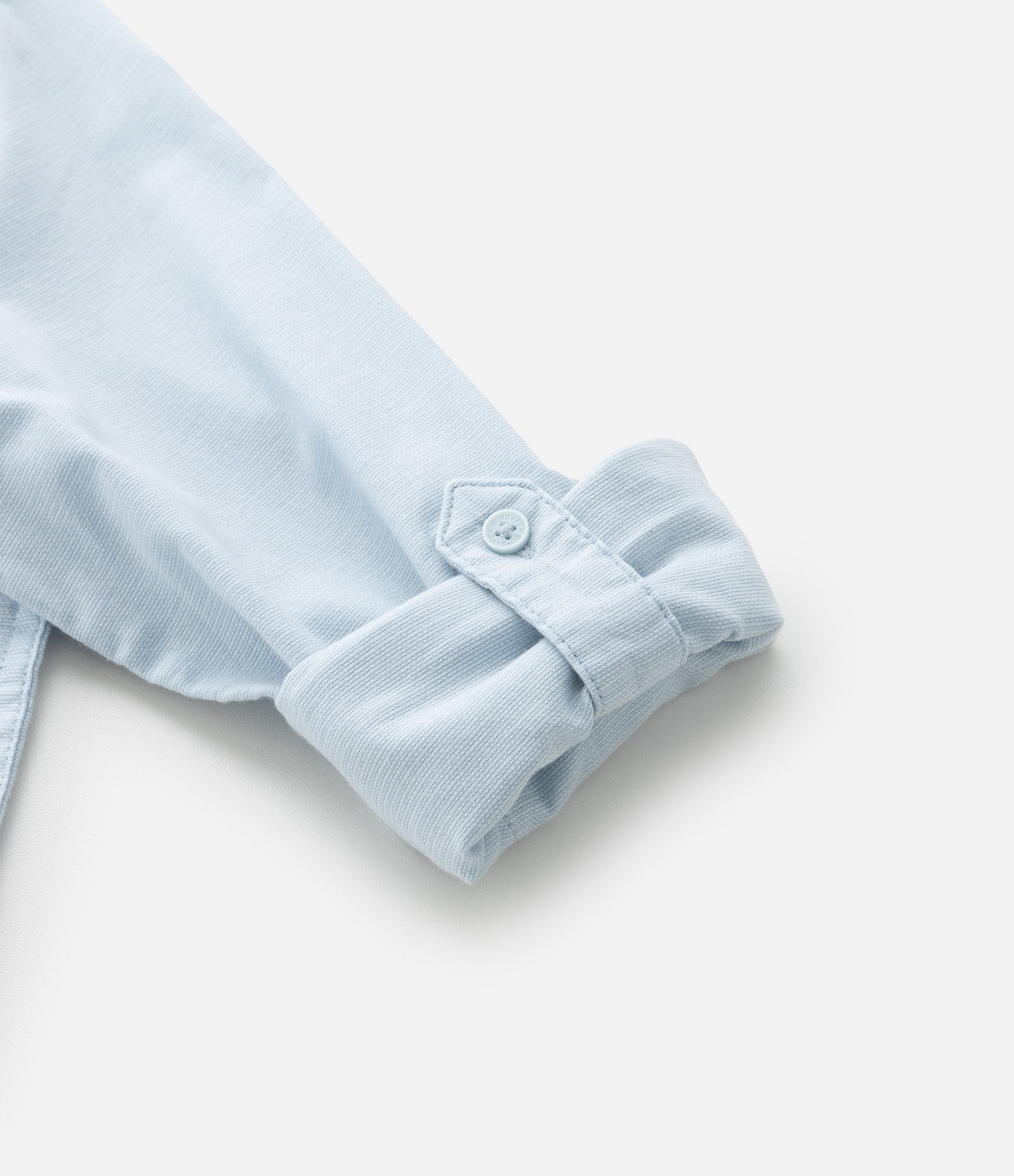Camisa Infantil em Tricoline com Botões - Tam 5 a 14 anos Azul Claro 5