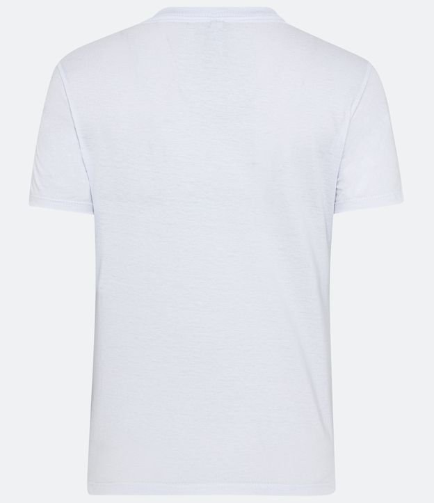 Camiseta Básica em Meia Malha com Gola Redonda Branco 6