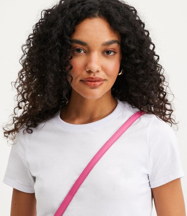 Camiseta Básica em Meia Malha com Gola Redonda Branco 4