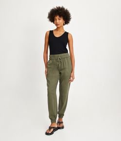 Calça Jogger Jeans com Amarração