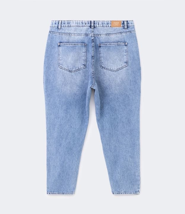 Calça Mom Jeans com Bordados de Coração Curve & Plus Size Azul 8