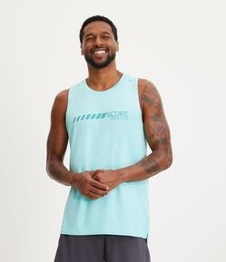 Regata Regular Esportiva em Tecnologia Dry com Lettering Score e Detalhes Refletivos