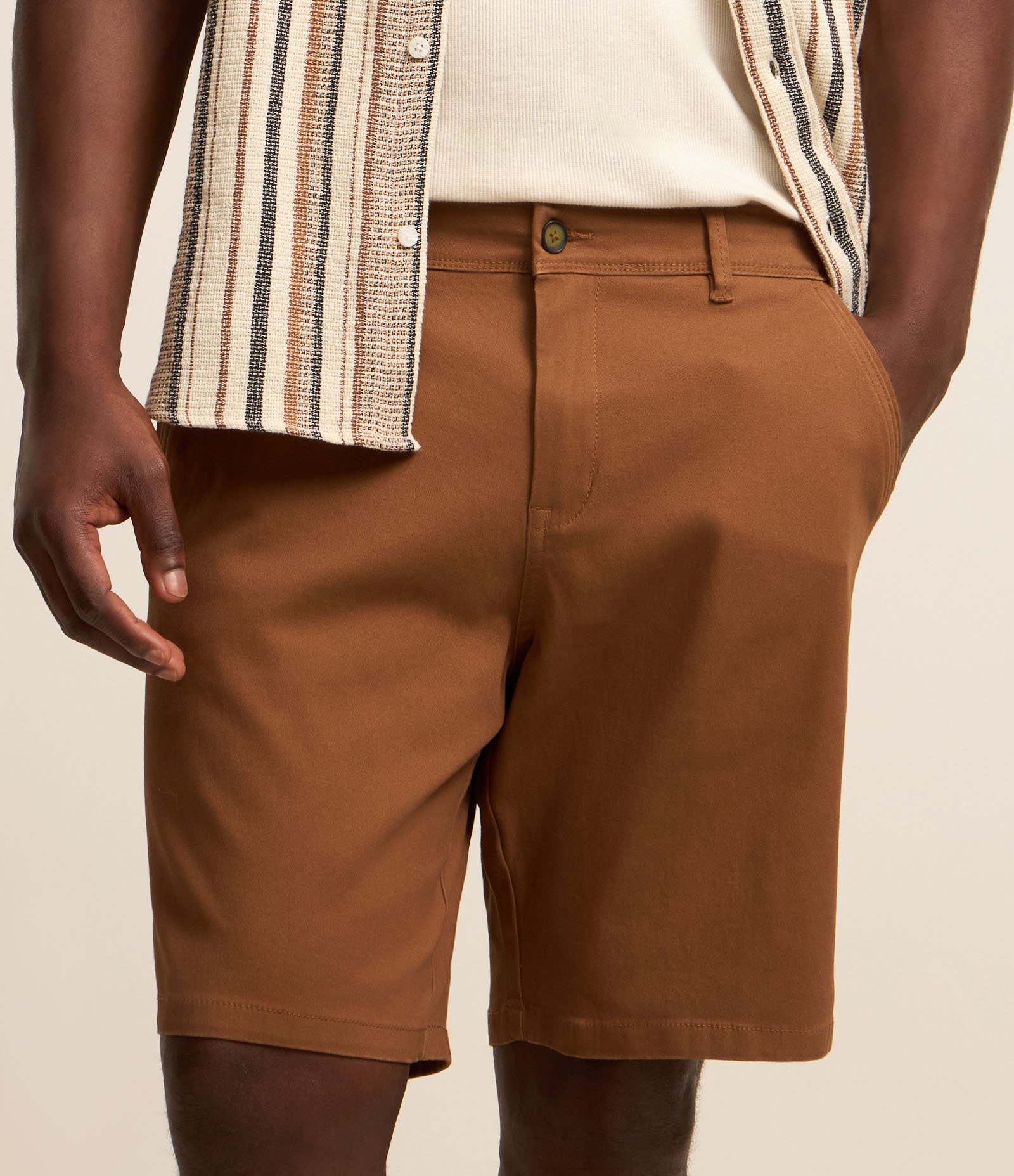 Bermuda Slim em Sarja com Elastano Marrom 3