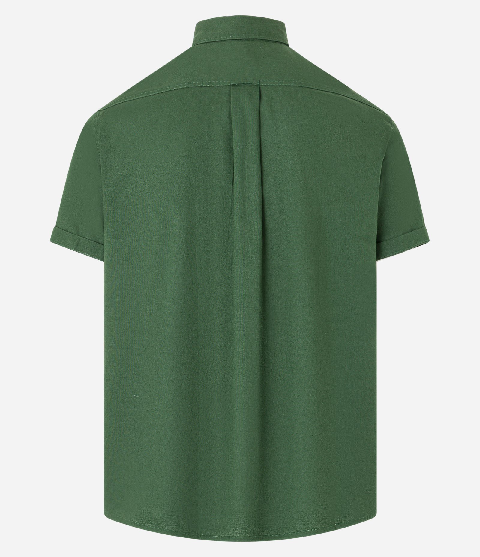 Camisa Comfort em Linho com Bolso e Dobra na Manga Verde Floresta 8