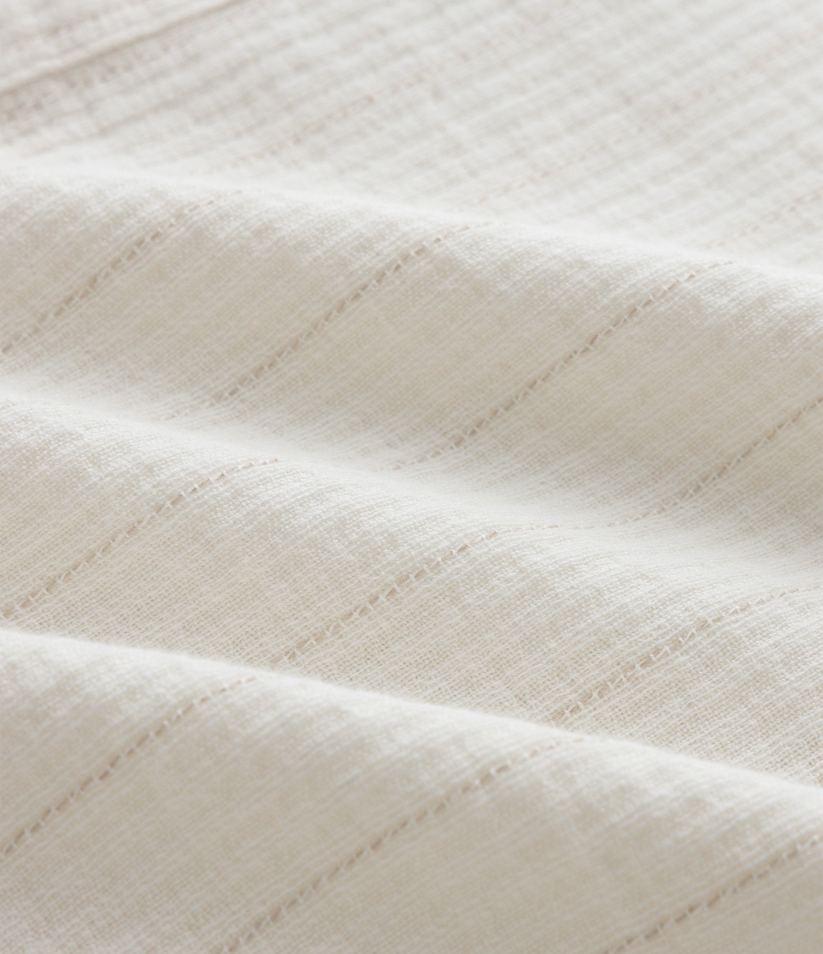 Camisa Regular em Tricoline com Textura de Listras Off White 9