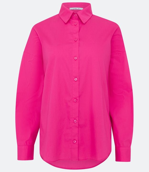 Camisa Alongada em Tricoline Rosa 6