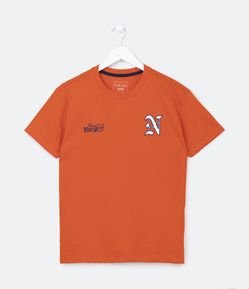 Camiseta Infantil com Estampa Frente e Costas New York - Tam 5 a 14 Anos