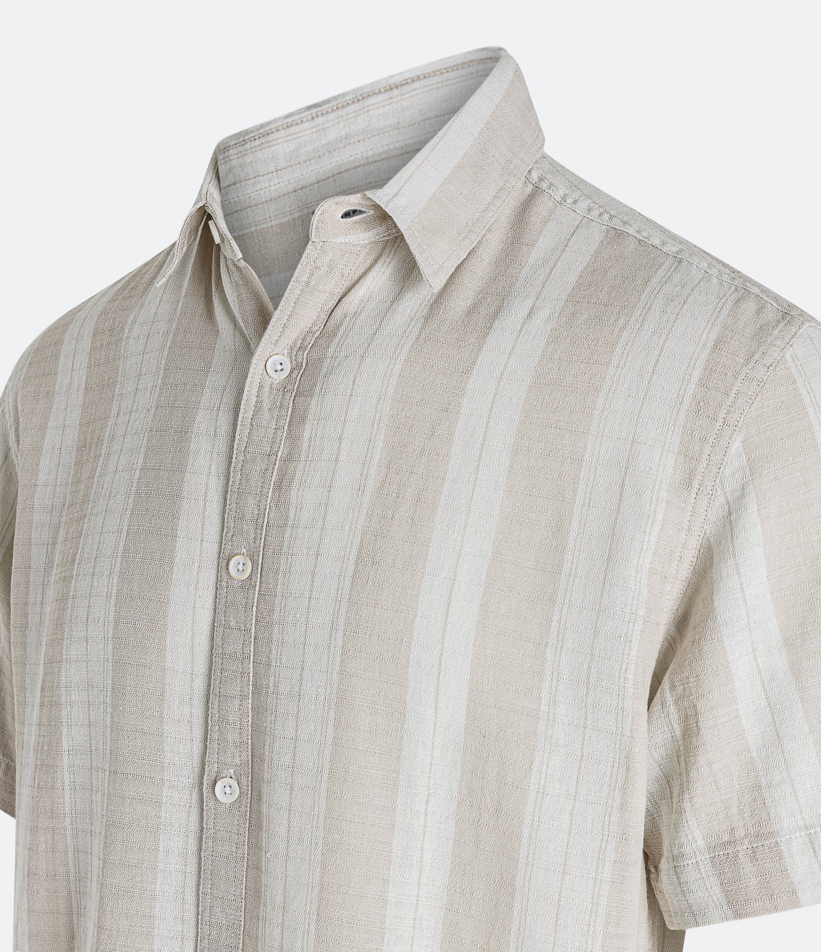 Camisa Comfort em Linho com Estampa de Listras 7