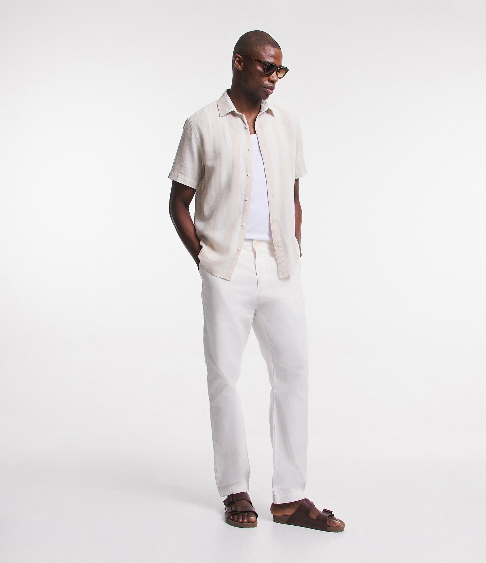 Camisa Comfort em Linho com Estampa de Listras 2