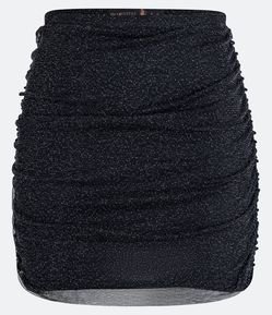 Saia Curta com Franzidos e Fios Metalizados