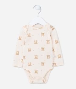 Body Infantil com Estampa de Ursinhos - Tam RN a 6 meses