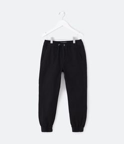 Calça Jogger Infantil Básica em Sarja - Tam 5 a 14 Anos