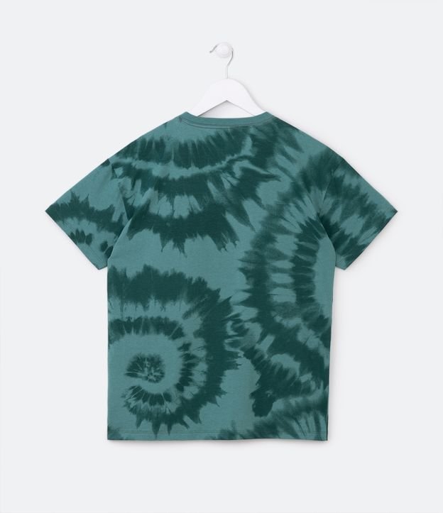Remera Infantil con Estampa Tie Dye - Talle 5 a 14 años Verde 2