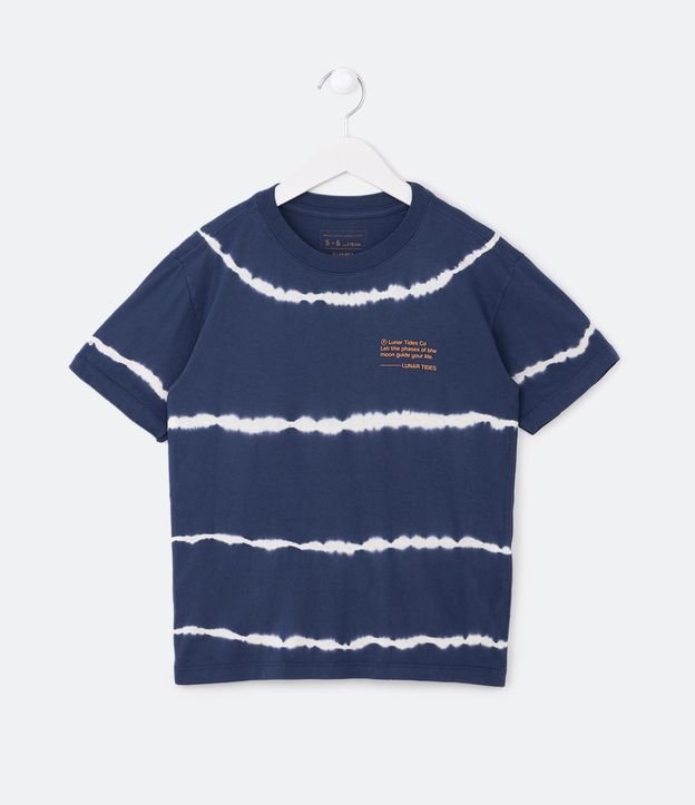 Camiseta Infantil com Estampa Tie Dye - 4 a 10 anos Azul 1